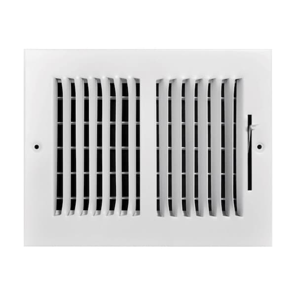 True Aire Tru Aire 4 in. H X 8 in. W 2-Way Powder Coat White Steel Wall/Ceiling Register C102M 08X04 - main